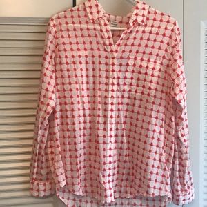 Madewell Red and White Buttondown Shirt